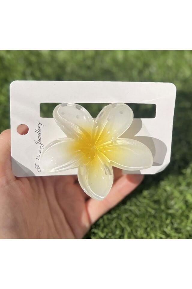Lotus Çiçeği Mandal Toka Beyaz Beya
