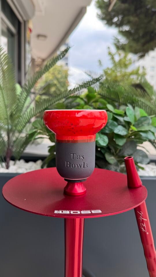 Mr Eds E29 Boss - Gökkuşağı Serisi Nargile Takımı Kırmızı*Taş Bowls Lüle Dahil* 2Li Nargile Seti