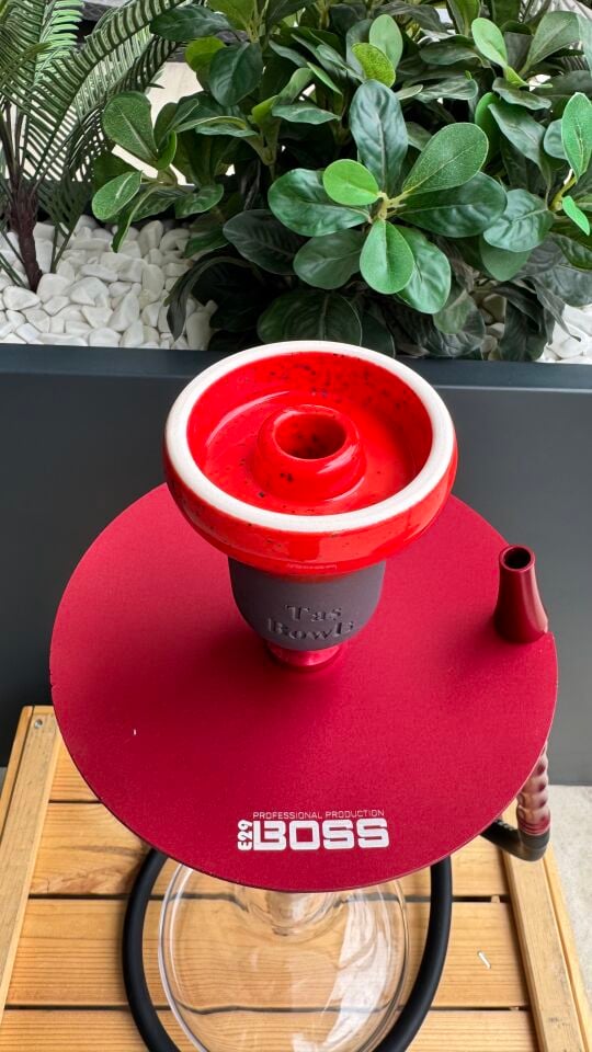 Mr Eds E29 Boss - Gökkuşağı Serisi Nargile Takımı Kırmızı*Taş Bowls Lüle Dahil* 2Li Nargile Seti