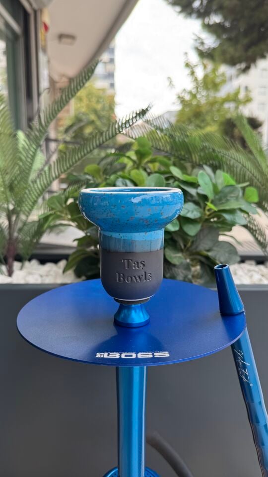 Mr Eds E29 Boss - Gökkuşağı Serisi Nargile Takımı Mavi *Taş Bowls Lüle Dahil* 2Li Nargile Seti