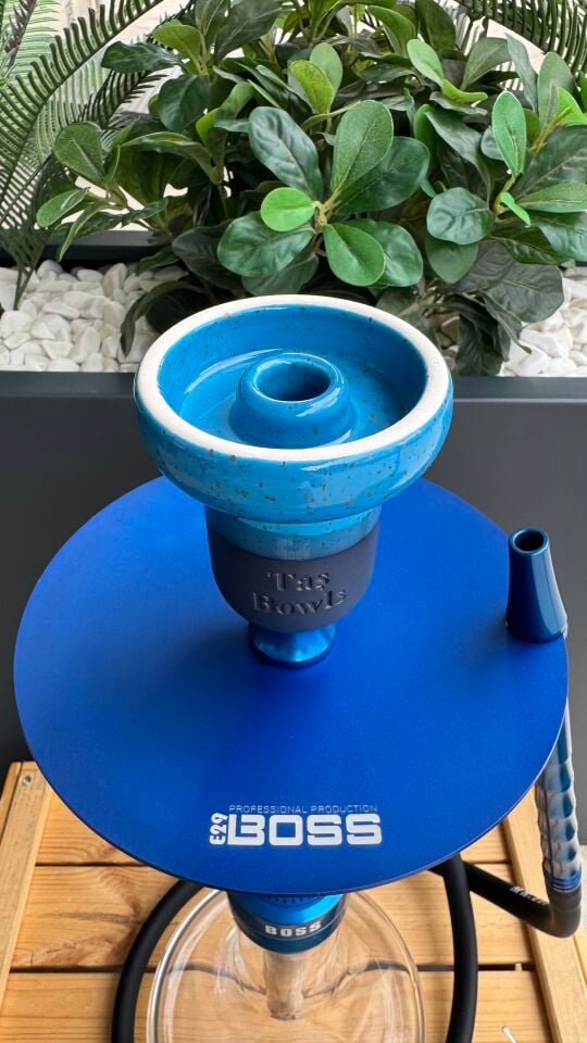 Mr Eds E29 Boss - Gökkuşağı Serisi Nargile Takımı Mavi *Taş Bowls Lüle Dahil* 2Li Nargile Seti