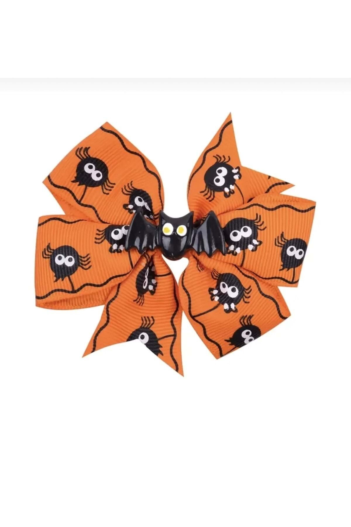 Yılbaşı Tokası Cadılar Bayramı Hallowen Yarasa Saç Tokası-turuncu Turuncu