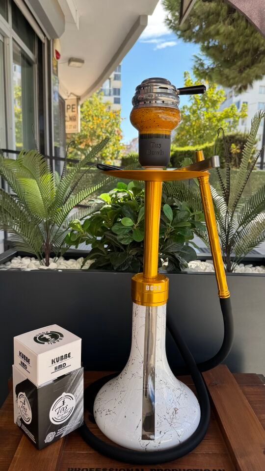 Mr Eds E29 Boss Özel Üretim Mermer Desen Gold Nargile Seti *Lüle Közlük Dahil*