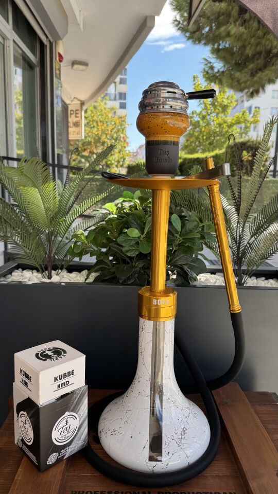 Mr Eds E29 Boss Özel Üretim Mermer Desen Gold Nargile Seti *Lüle Közlük Dahil*