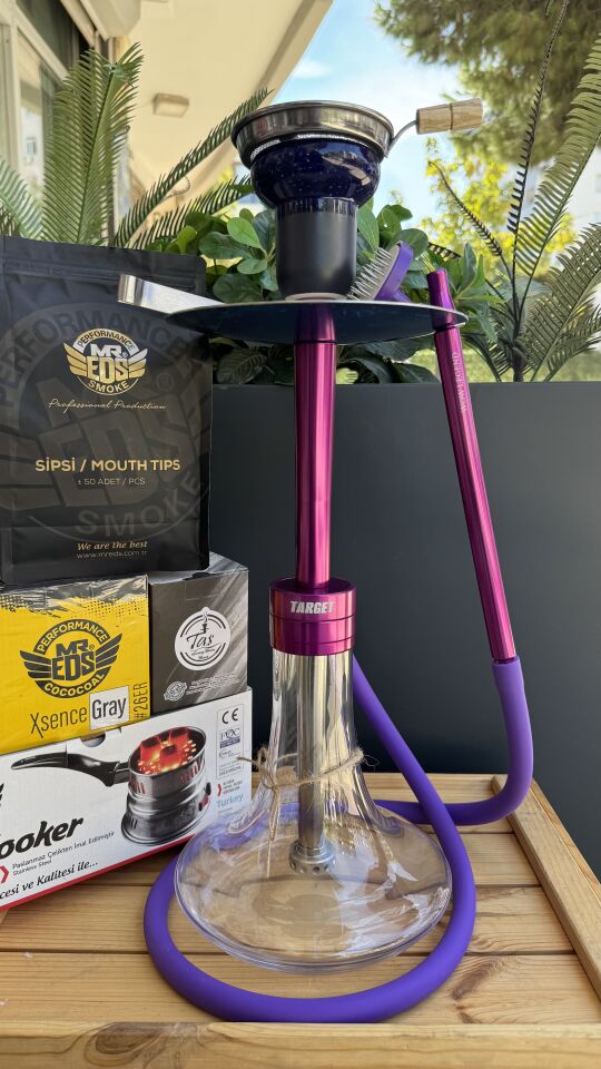 Wow Legend V52 TARGET Model Purple Nargile Takımı Seti