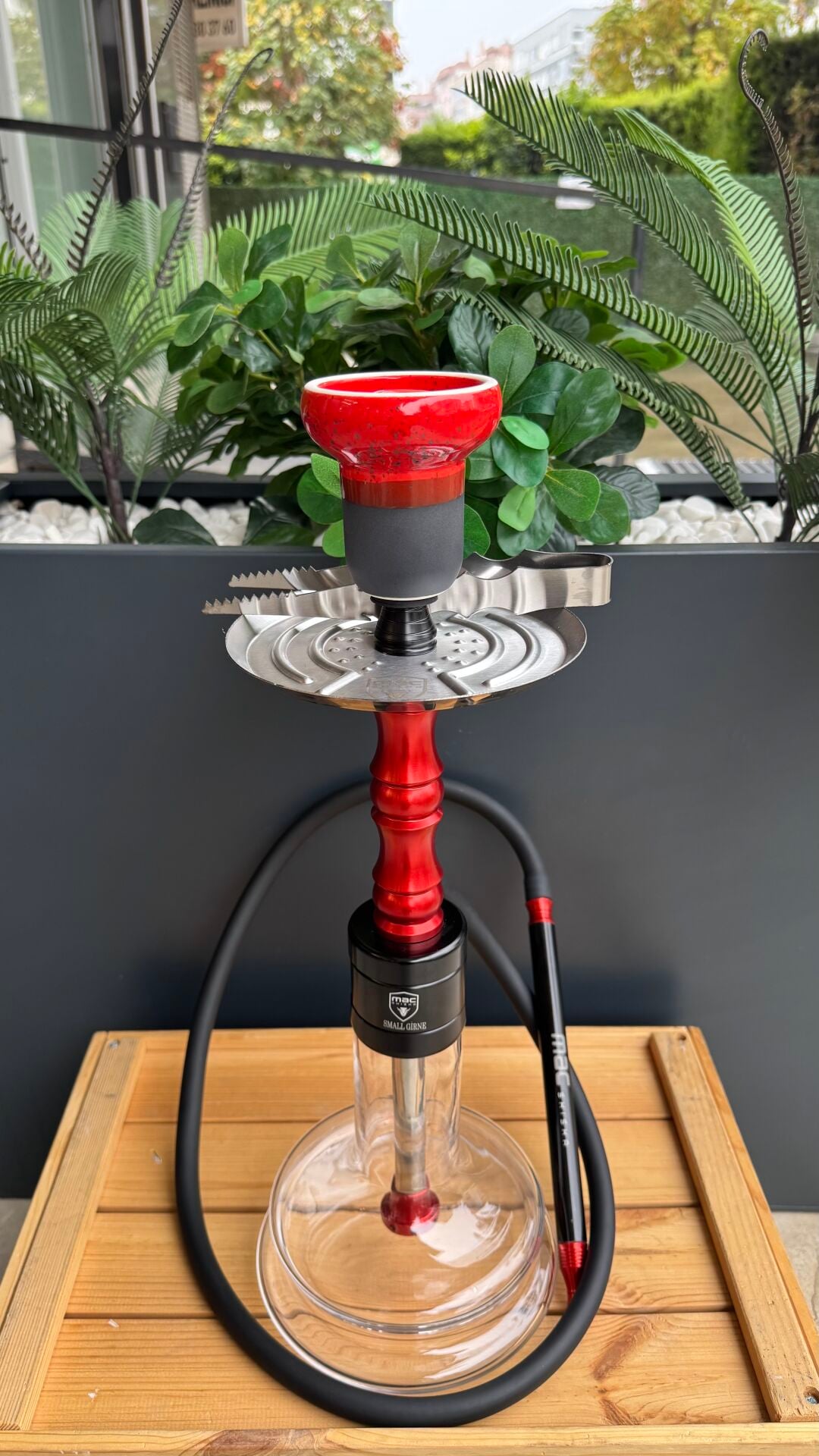 Mac Shisha Small Girne Nargile Takımı ve Lüle / Kırmızı