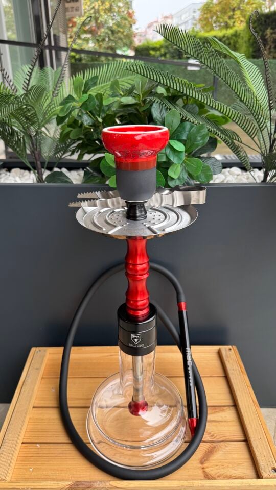 Mac Shisha Small Girne Nargile Takımı ve Lüle / Kırmızı