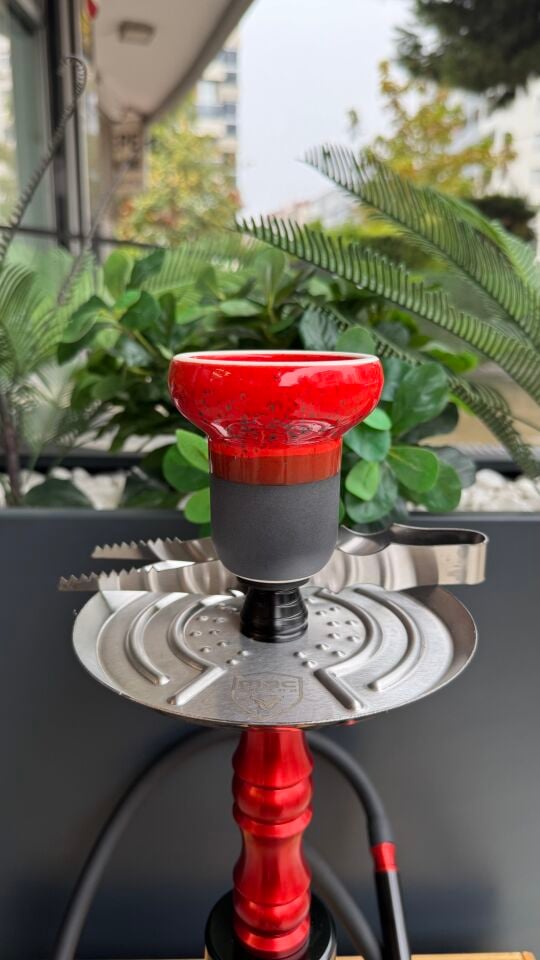 Mac Shisha Small Girne Nargile Takımı ve Lüle / Kırmızı