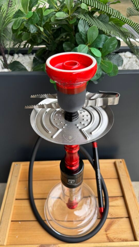 Mac Shisha Small Girne Nargile Takımı ve Lüle / Kırmızı