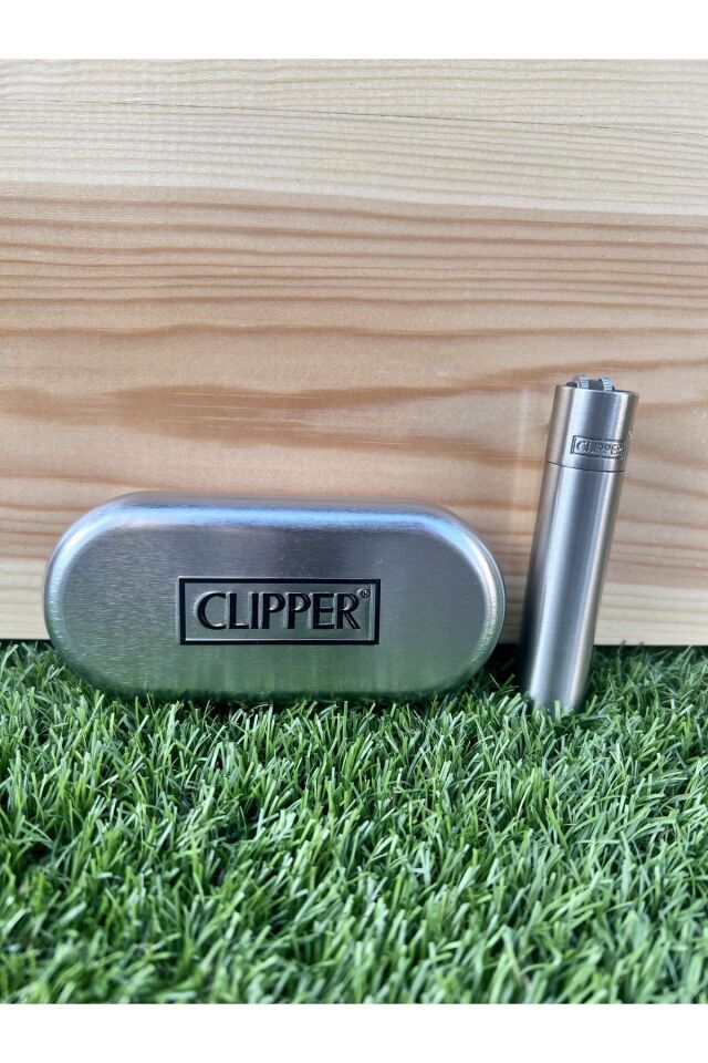 Clipper Mat Gri Taşlı Çakmak