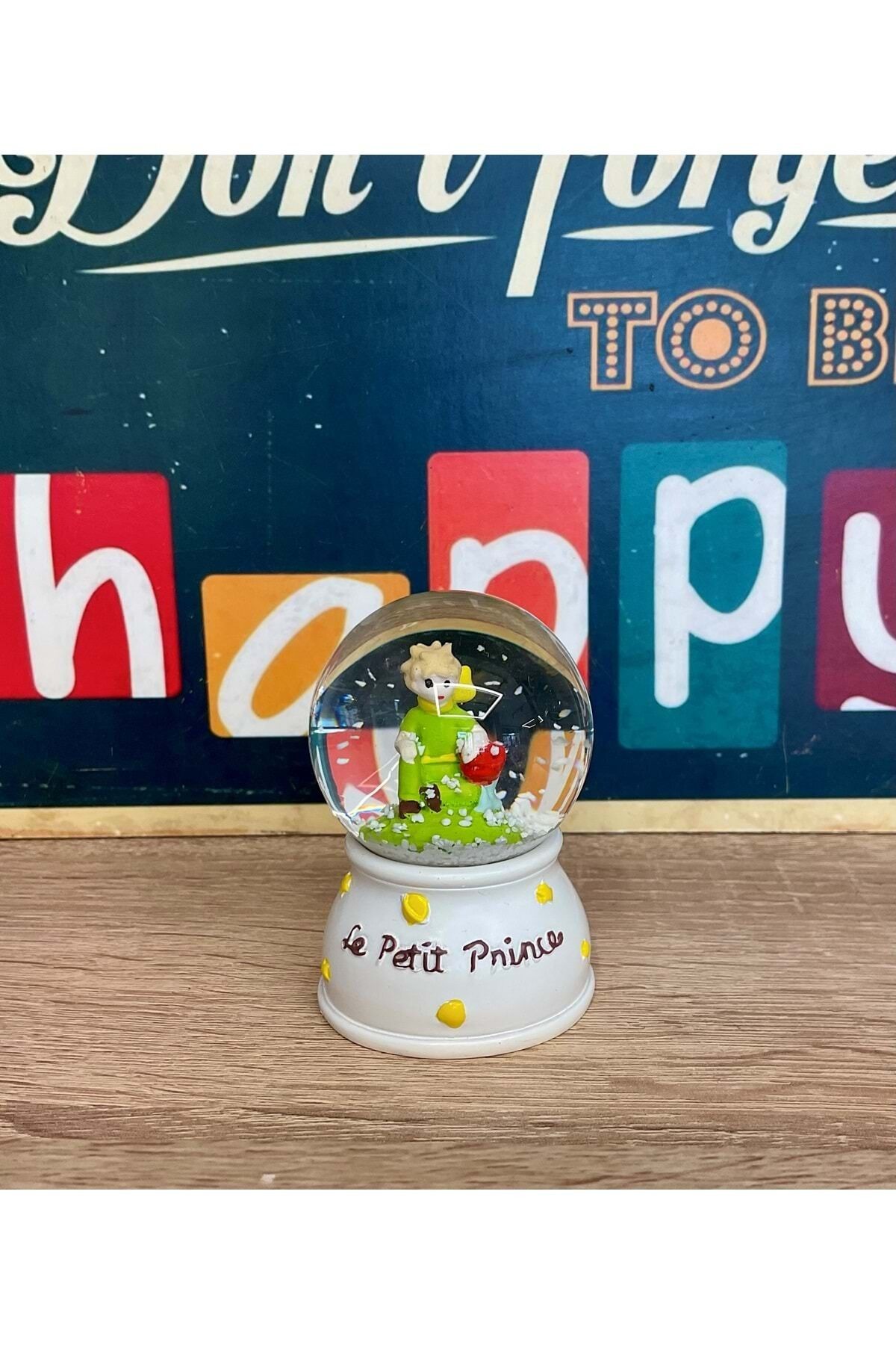 Led Işıklı Mini Kar Küresi 7cm - Küçük Prens Dekoratif Biblo Yılbaşı Hediyesi